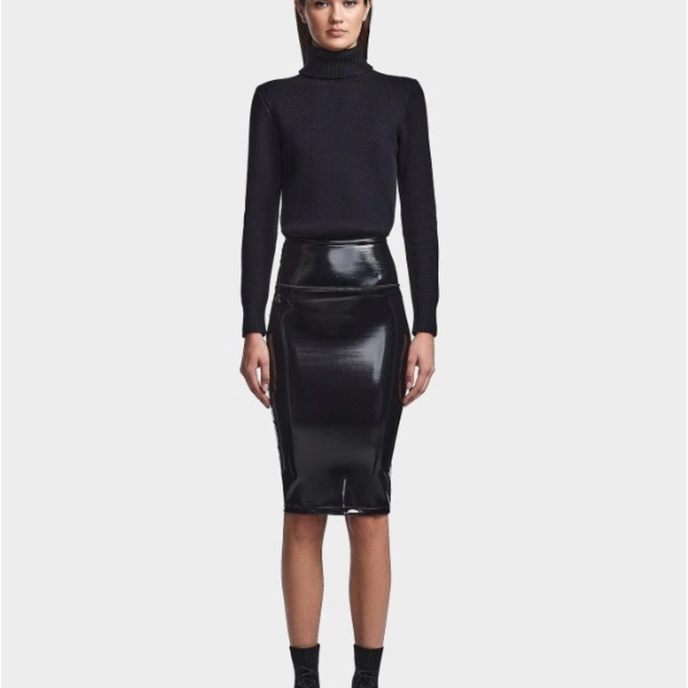 New - Rudsak CANDICE WOMEN'S PATENT VEGAN LEATHER PENCIL SKIRT